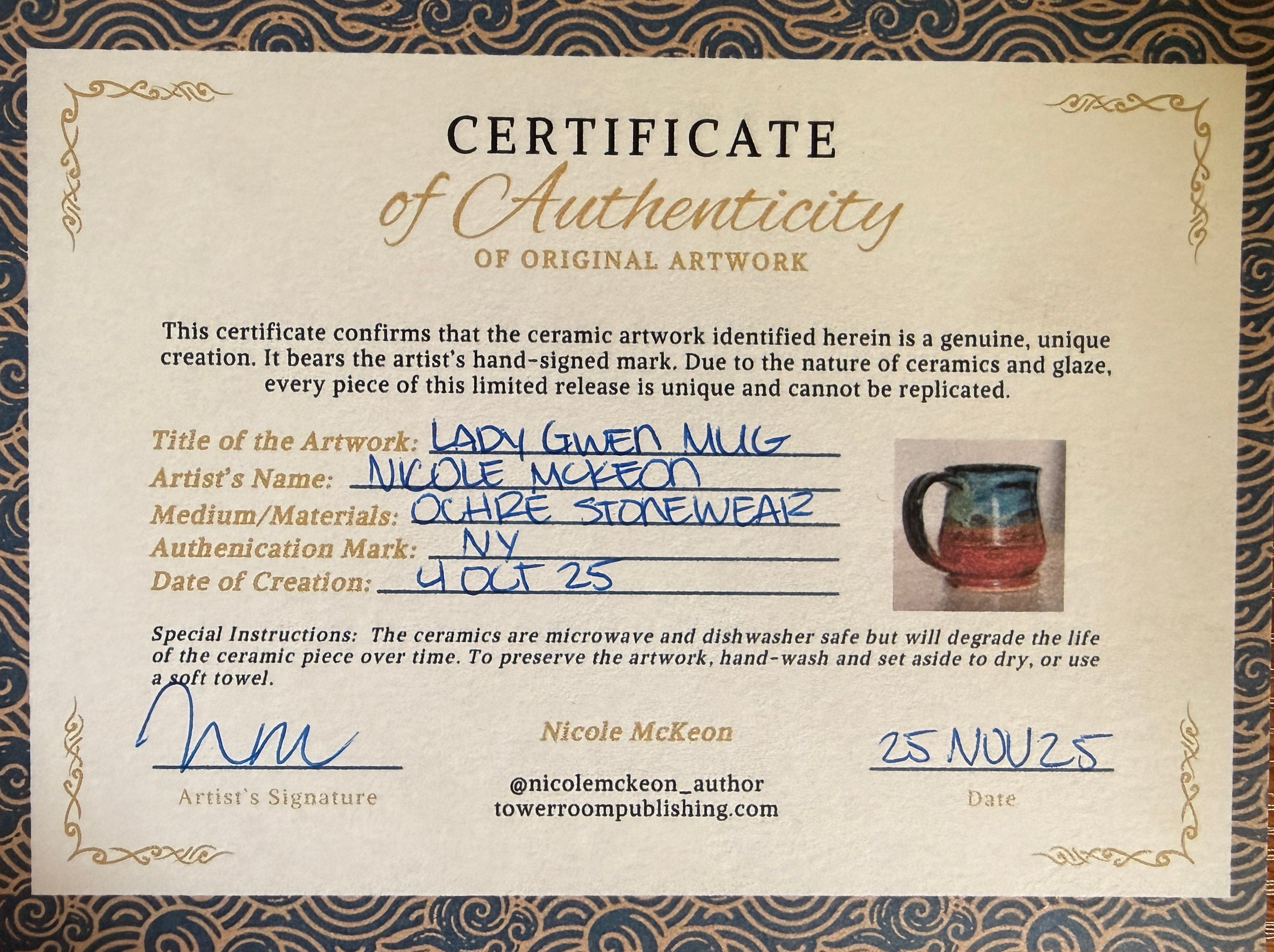 Handmade Character Mug Book Box: Lady Gwen