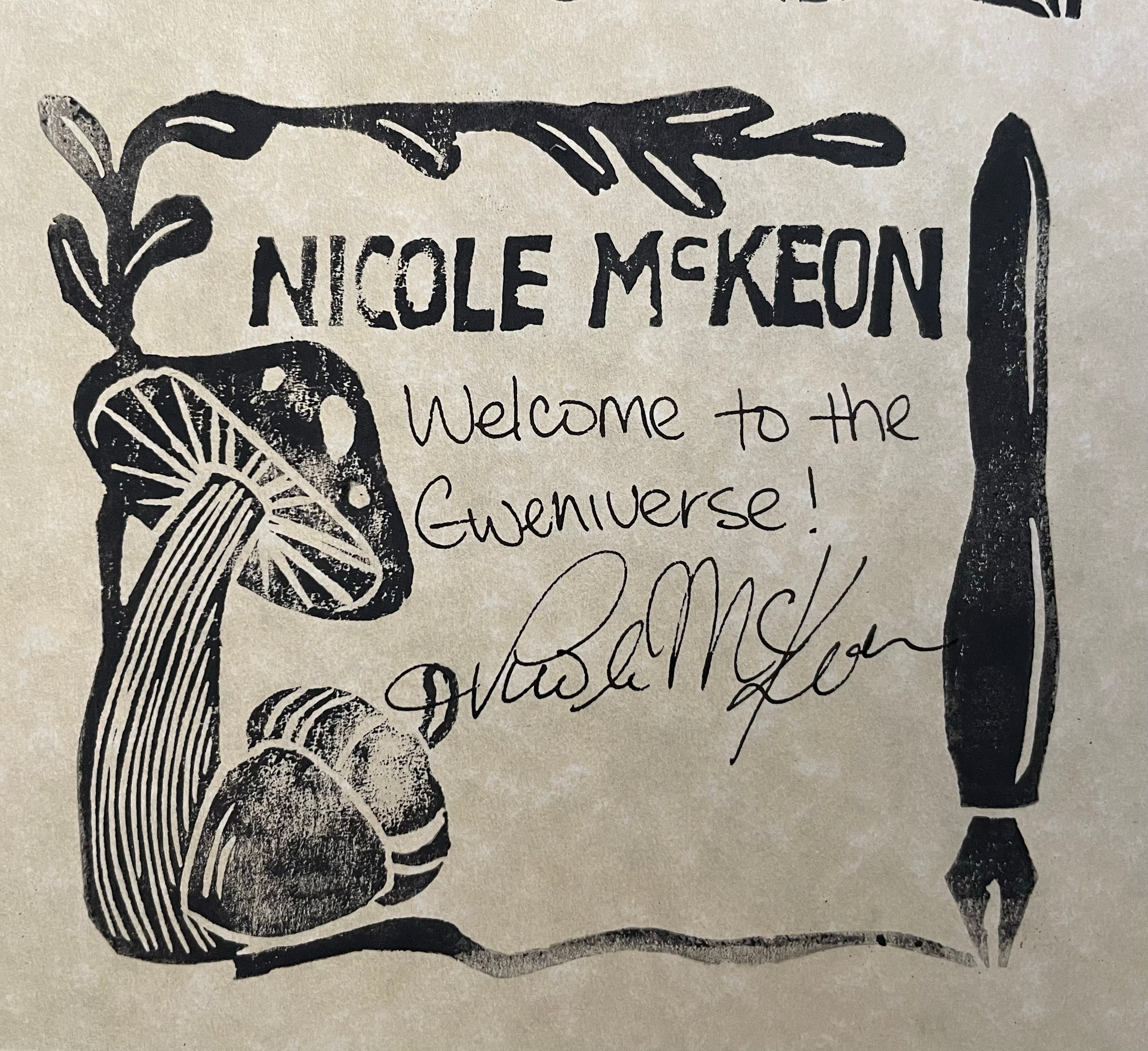 Signed Handprinted Bookplate